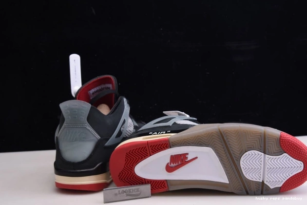 Rep Husky Retro 4 Off CV9388-001 White Bred Air Jordan x 0709